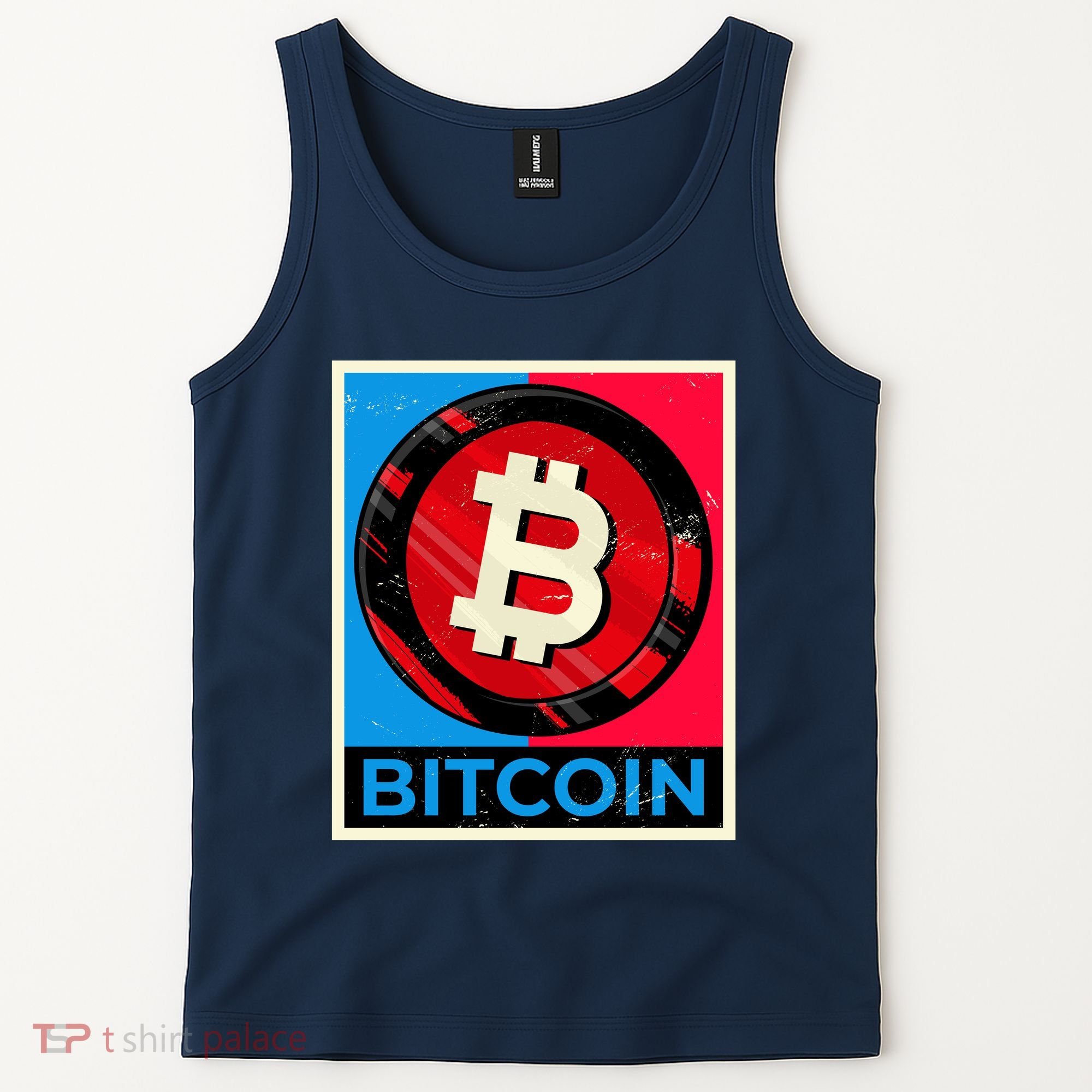 Bitcoin BTC Logo Crypto Currency Moon Hodl Tank Top