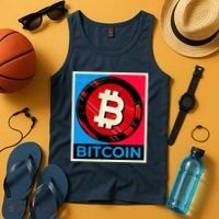 Bitcoin BTC Logo Crypto Currency Moon Hodl Tank Top thumb 4