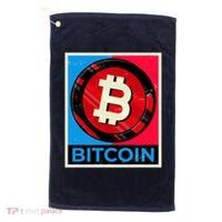 Bitcoin BTC Logo Crypto Currency Moon Hodl Golf Towel thumb 0