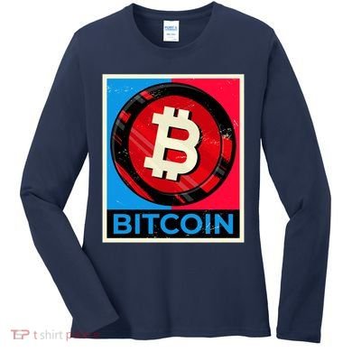 Bitcoin BTC Logo Crypto Currency Moon Hodl Women's Long Sleeve Shirt