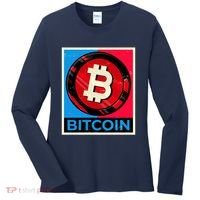 Bitcoin BTC Logo Crypto Currency Moon Hodl Women's Long Sleeve Shirt thumb 0