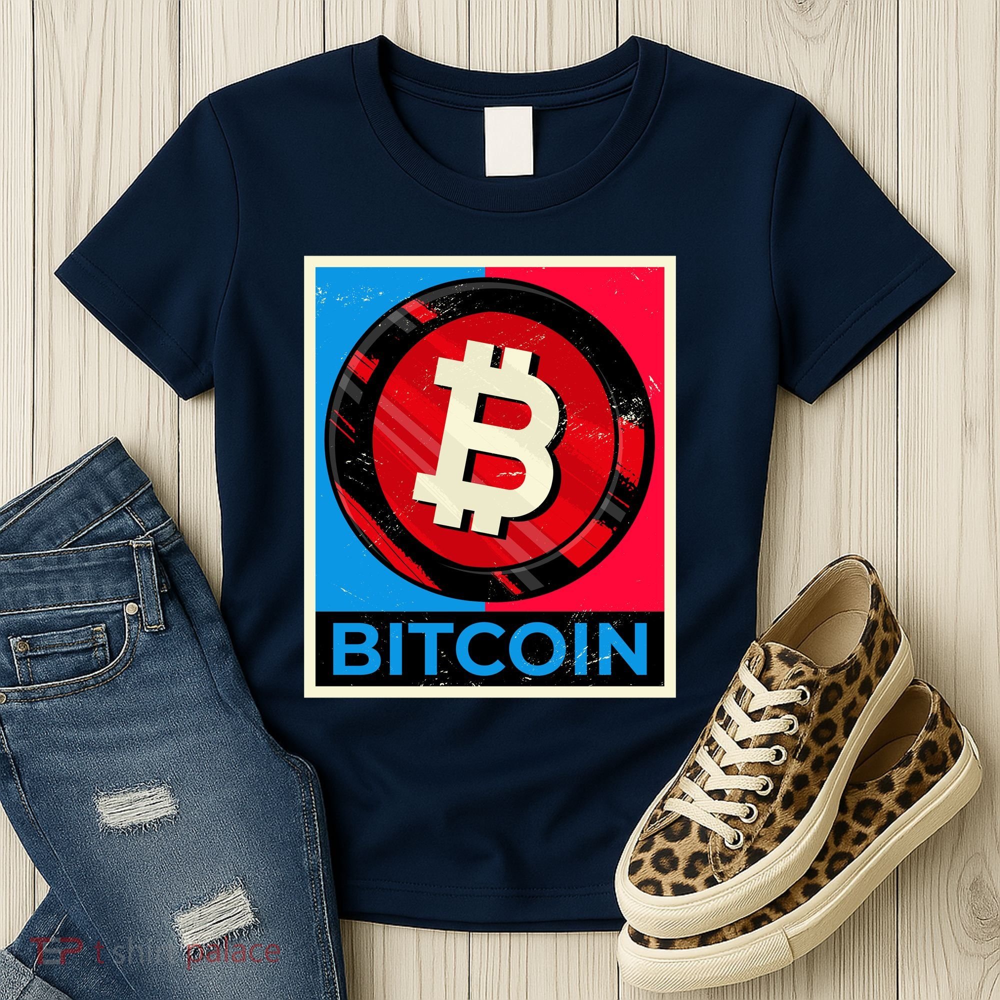 Bitcoin BTC Logo Crypto Currency Moon Hodl Women's T-Shirt