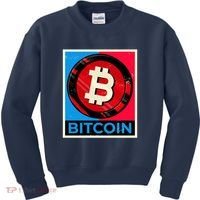 Bitcoin BTC Logo Crypto Currency Moon Hodl Kids Sweatshirt thumb 0