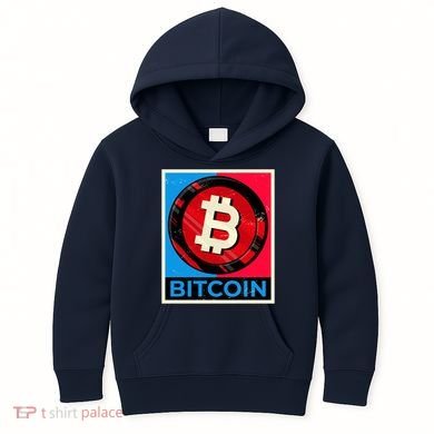 Bitcoin BTC Logo Crypto Currency Moon Hodl Kids Hoodie