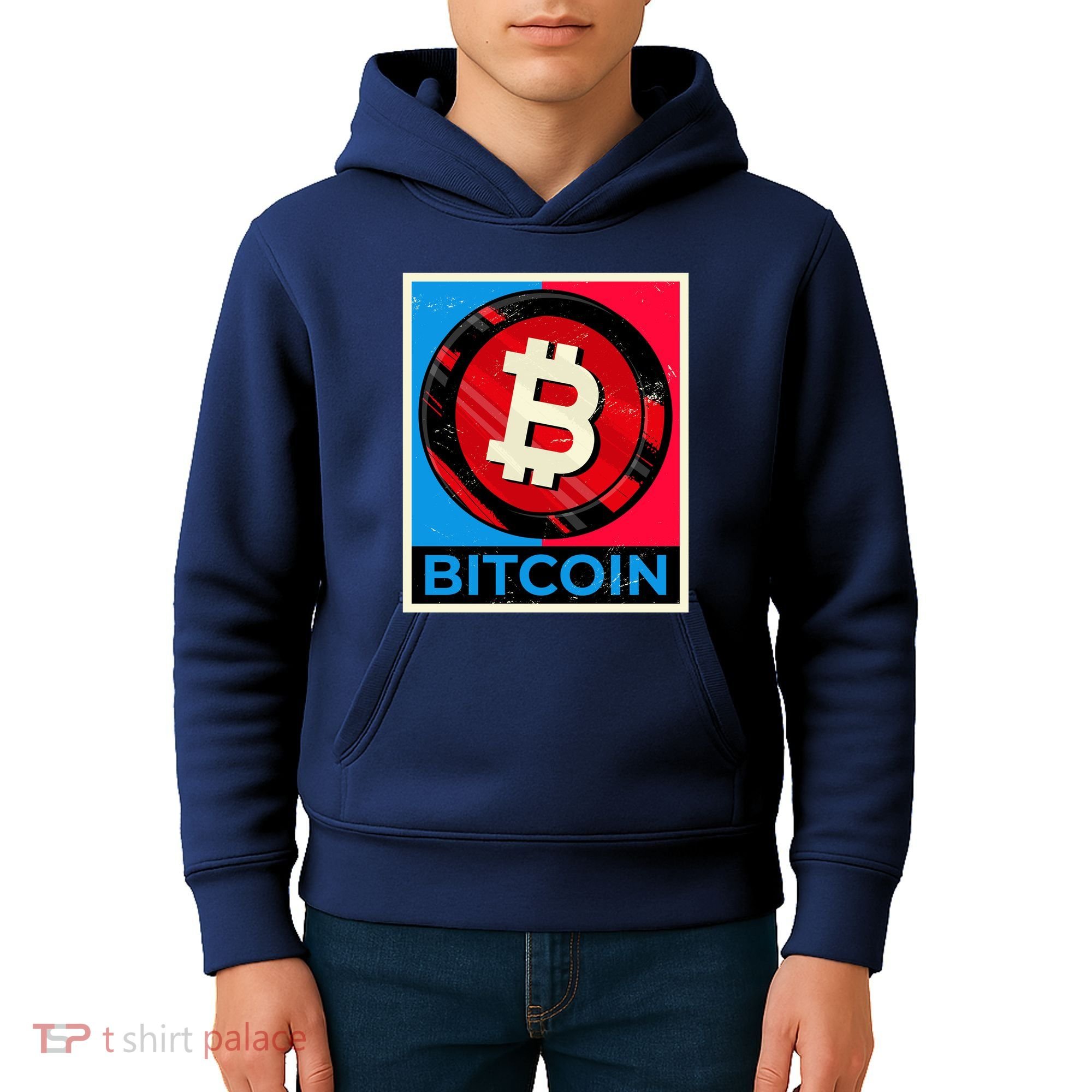 Bitcoin BTC Logo Crypto Currency Moon Hodl Kids Hoodie