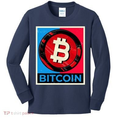 Bitcoin BTC Logo Crypto Currency Moon Hodl Kids Long Sleeve Shirt