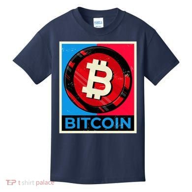Bitcoin BTC Logo Crypto Currency Moon Hodl Kids T-Shirt