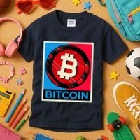Bitcoin BTC Logo Crypto Currency Moon Hodl Kids T-Shirt thumb 3