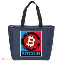 Bitcoin BTC Logo Crypto Currency Moon Hodl Tote Bag thumb 0