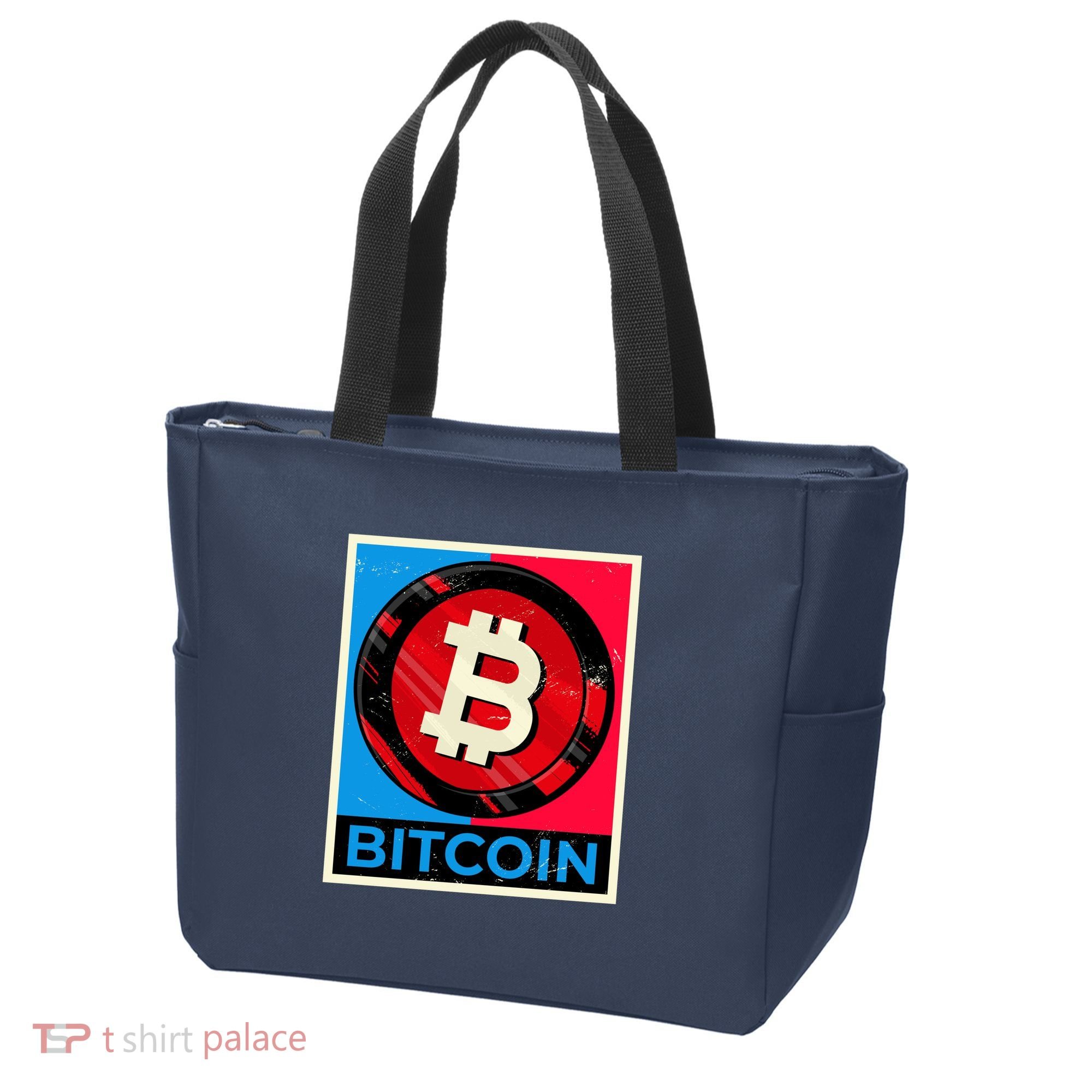 Bitcoin BTC Logo Crypto Currency Moon Hodl Tote Bag