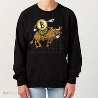 Bitcoin Cartoon Riding Bull Women's Sweatshirt thumb 0