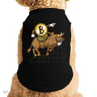 Bitcoin Cartoon Riding Bull Doggie Tank thumb 0
