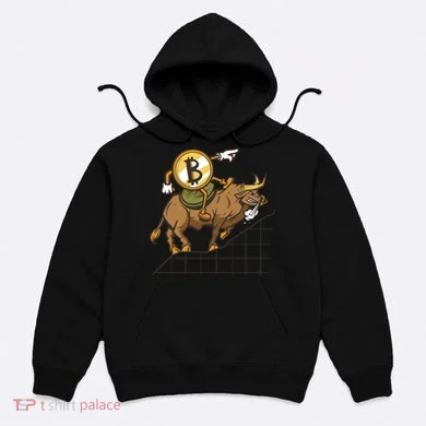Bitcoin Cartoon Riding Bull Hoodie