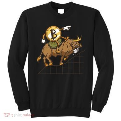 Bitcoin Cartoon Riding Bull Sweatshirt