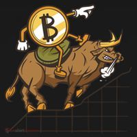 Bitcoin Cartoon Riding Bull Sweatshirt thumb 3