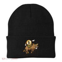 Bitcoin Cartoon Riding Bull Beanie thumb 0