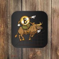 Bitcoin Cartoon Riding Bull Coaster thumb 0