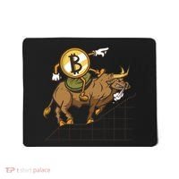 Bitcoin Cartoon Riding Bull Mousepad thumb 0