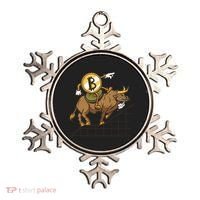Bitcoin Cartoon Riding Bull Ornament thumb 0