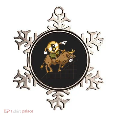 Bitcoin Cartoon Riding Bull Ornament