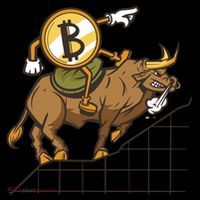 Bitcoin Cartoon Riding Bull Ornament thumb 1