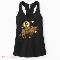 Bitcoin Cartoon Riding Bull Women's Tank Top thumb 0