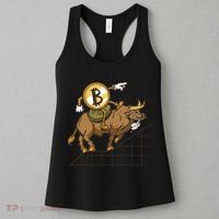 Bitcoin Cartoon Riding Bull Women's Tank Top thumb 3