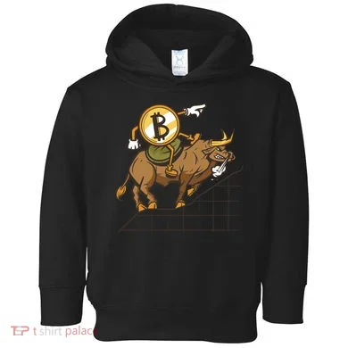 Bitcoin Cartoon Riding Bull Toddler Hoodie