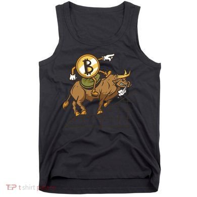 Bitcoin Cartoon Riding Bull Tank Top