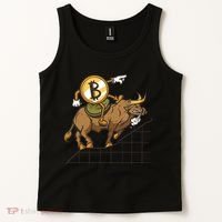 Bitcoin Cartoon Riding Bull Tank Top thumb 2