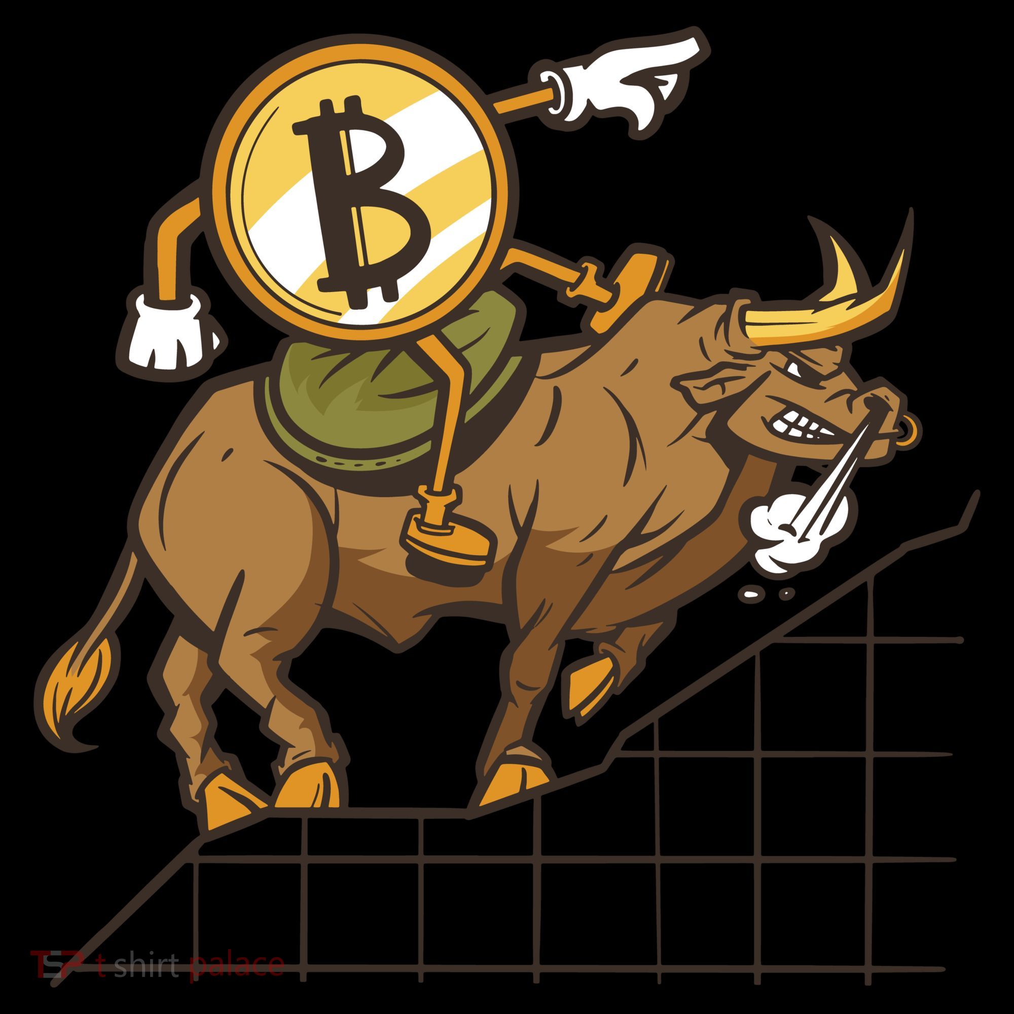 Bitcoin Cartoon Riding Bull Kids Sweatshirt