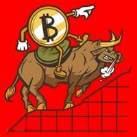 Bitcoin Cartoon Riding Bull Santa Hat thumb 1