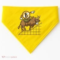 Bitcoin Cartoon Riding Bull USA-Made Doggie Bandana thumb 0