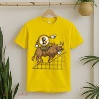 Bitcoin Cartoon Riding Bull T-Shirt thumb 2