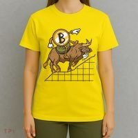 Bitcoin Cartoon Riding Bull T-Shirt thumb 4