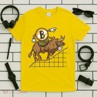 Bitcoin Cartoon Riding Bull T-Shirt thumb 5