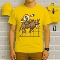 Bitcoin Cartoon Riding Bull T-Shirt thumb 6