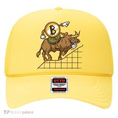Bitcoin Cartoon Riding Bull Hat