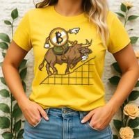 Bitcoin Cartoon Riding Bull Women's T-Shirt thumb 2