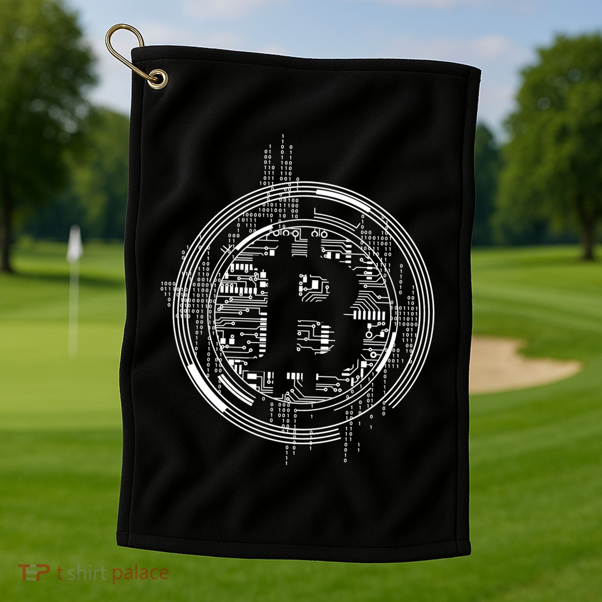 Bitcoin Chip Logo Golf Towel