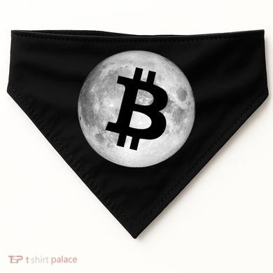 Bitcoin Cryptocurrency Fly Me To The Moon Logo USA-Made Doggie Bandana