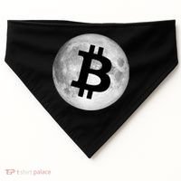 Bitcoin Cryptocurrency Fly Me To The Moon Logo USA-Made Doggie Bandana thumb 0