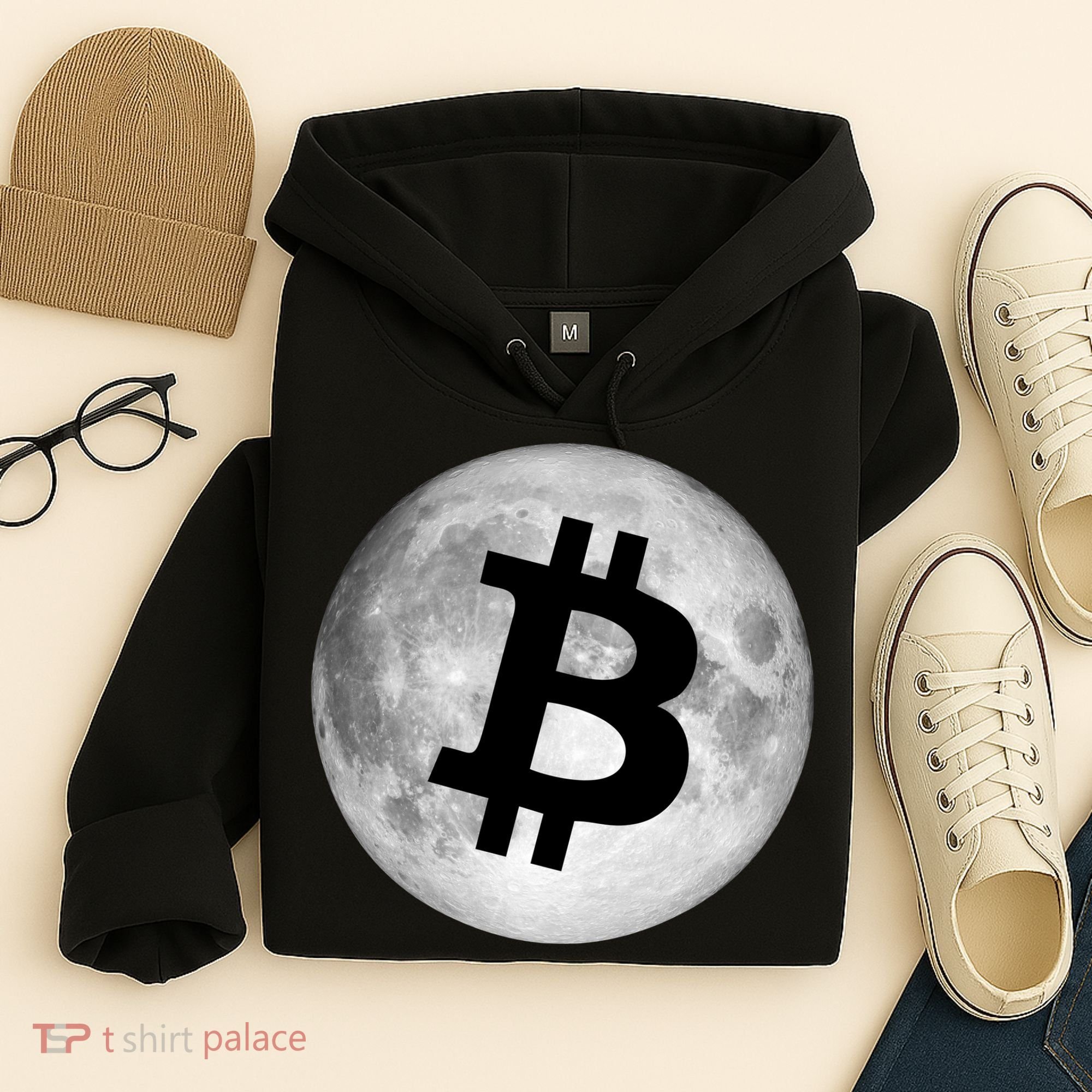 Bitcoin Cryptocurrency Fly Me To The Moon Logo Hoodie
