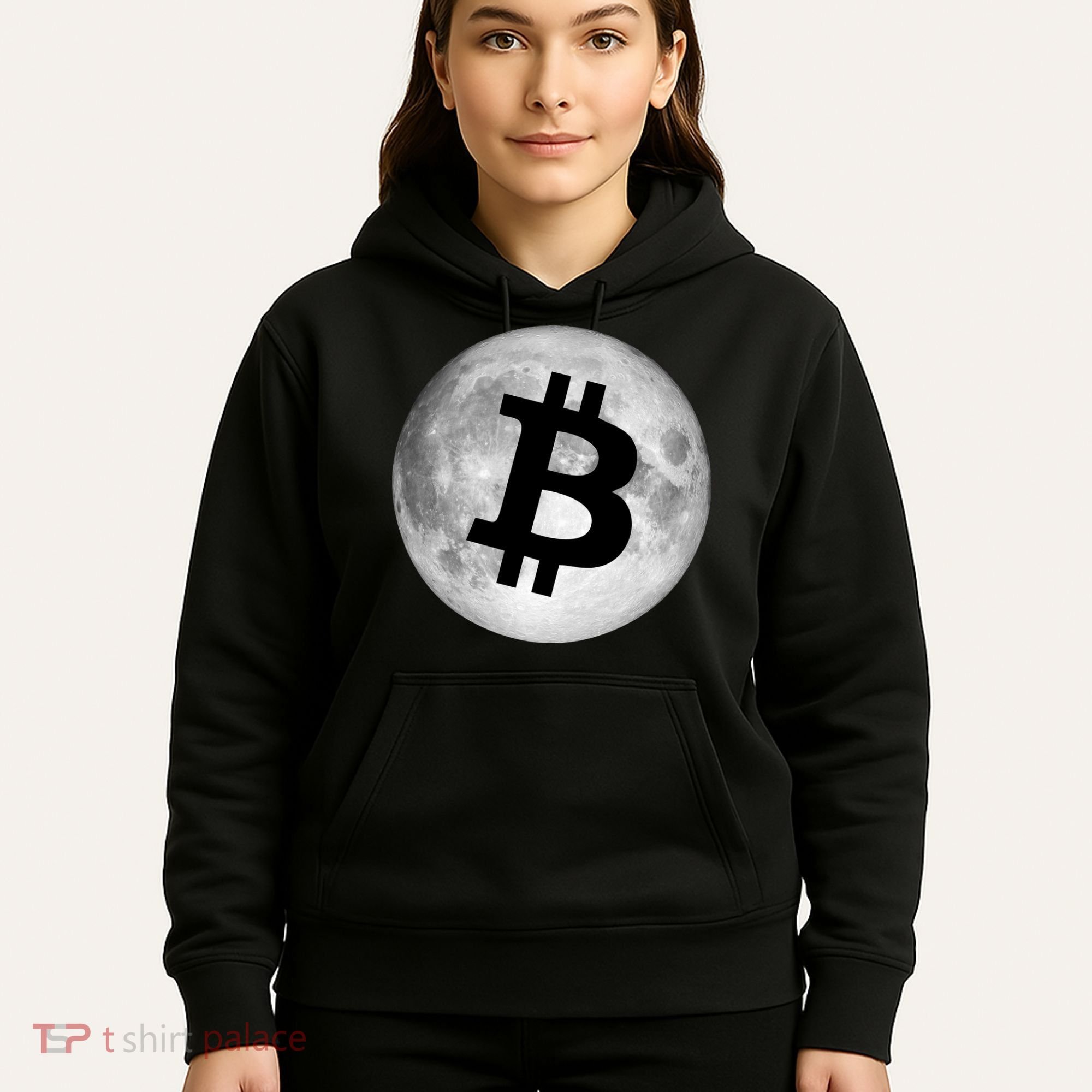 Bitcoin Cryptocurrency Fly Me To The Moon Logo Hoodie