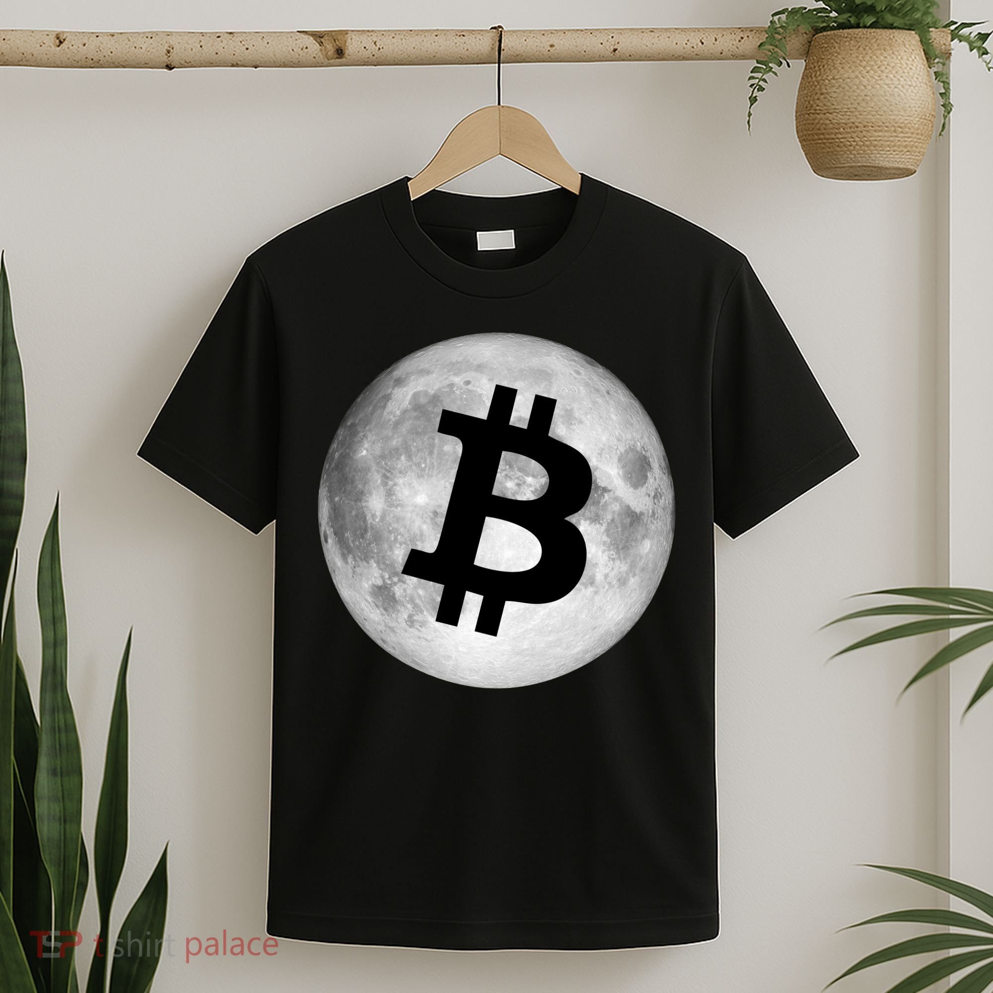 Bitcoin Cryptocurrency Fly Me To The Moon Logo T-Shirt