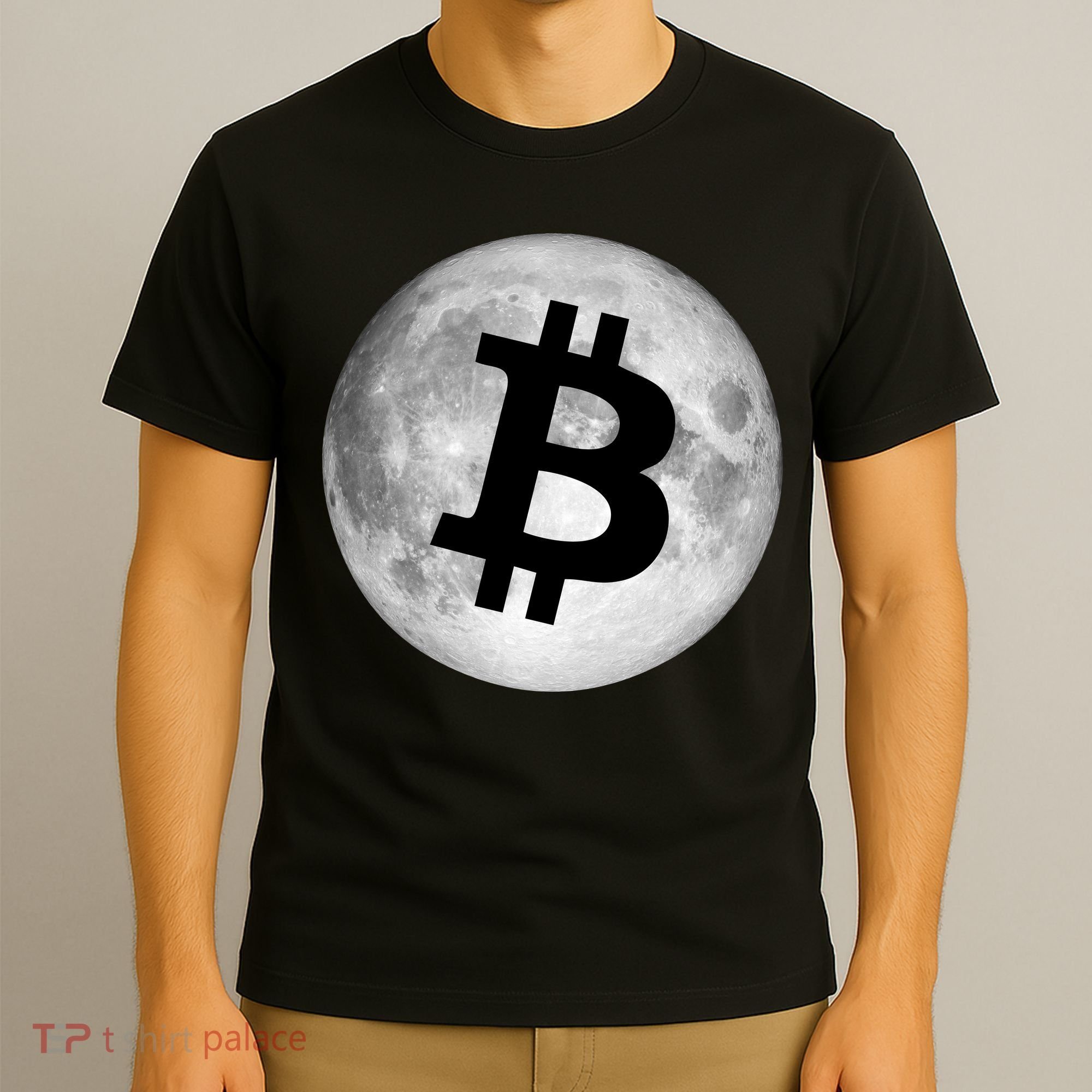 Bitcoin Cryptocurrency Fly Me To The Moon Logo T-Shirt