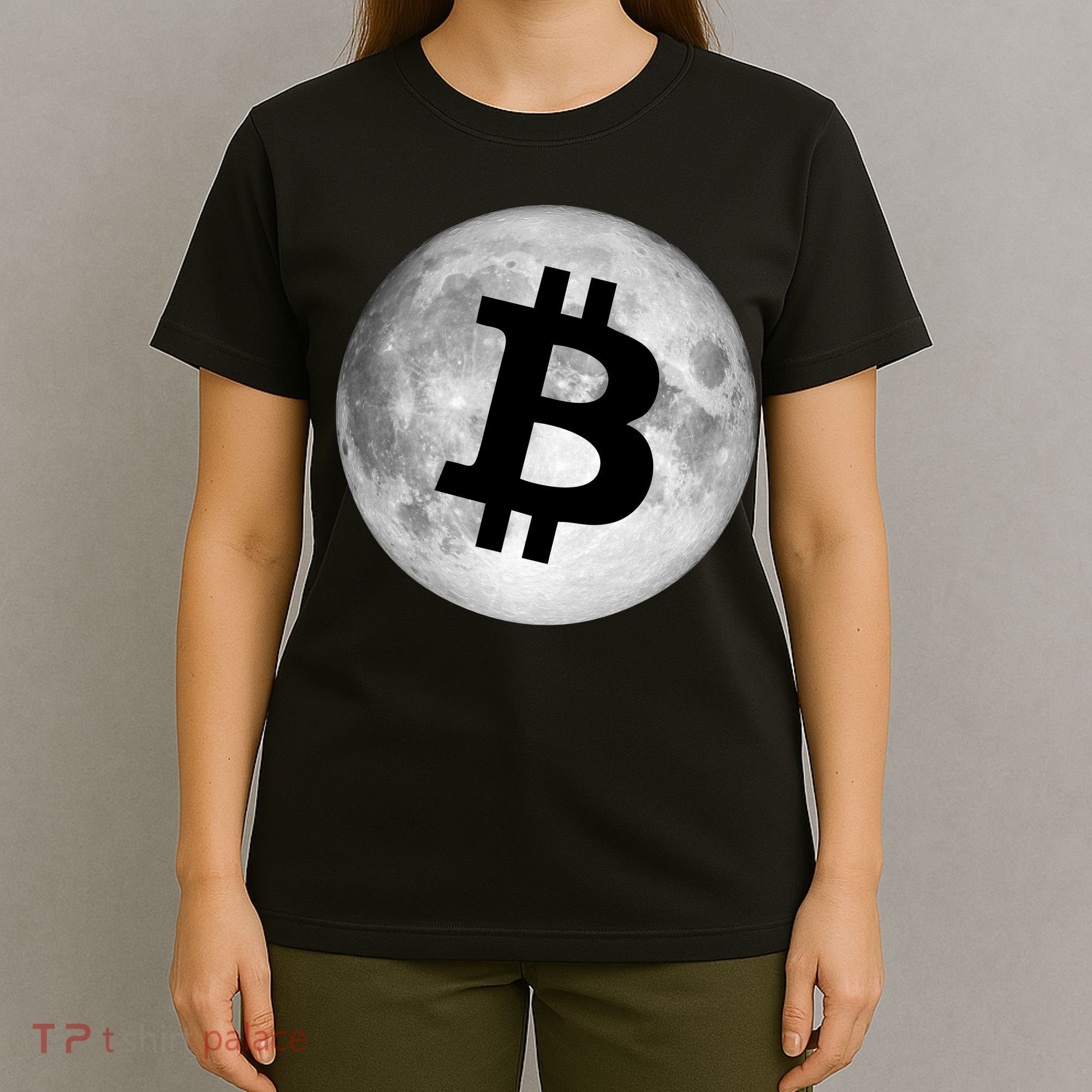 Bitcoin Cryptocurrency Fly Me To The Moon Logo T-Shirt