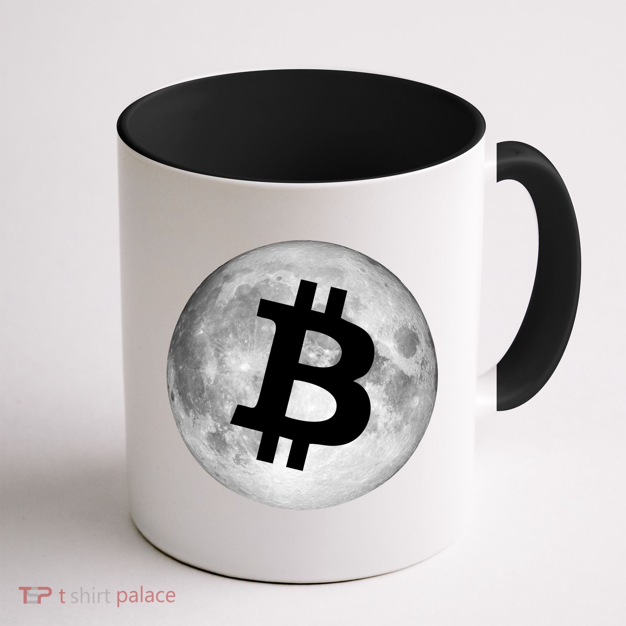 Bitcoin Cryptocurrency Fly Me To The Moon Logo Coffee Mug