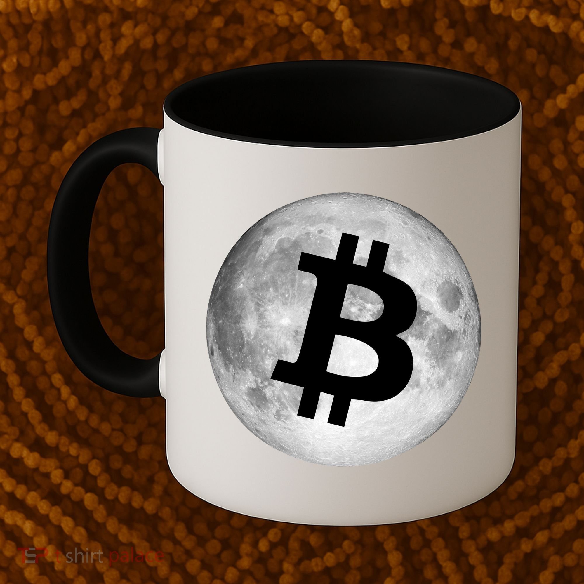 Bitcoin Cryptocurrency Fly Me To The Moon Logo Coffee Mug