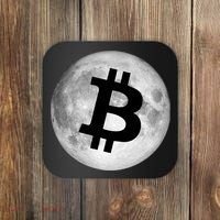 Bitcoin Cryptocurrency Fly Me To The Moon Logo Coaster thumb 0